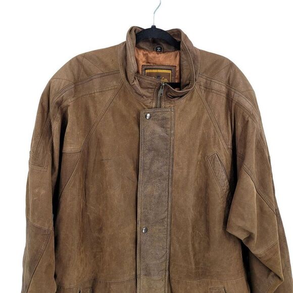 Vintage 80s IOU Leather Trench Mad Max Apocalyptic Mottled Brown Dolman Long XL - Picture 7 of 16